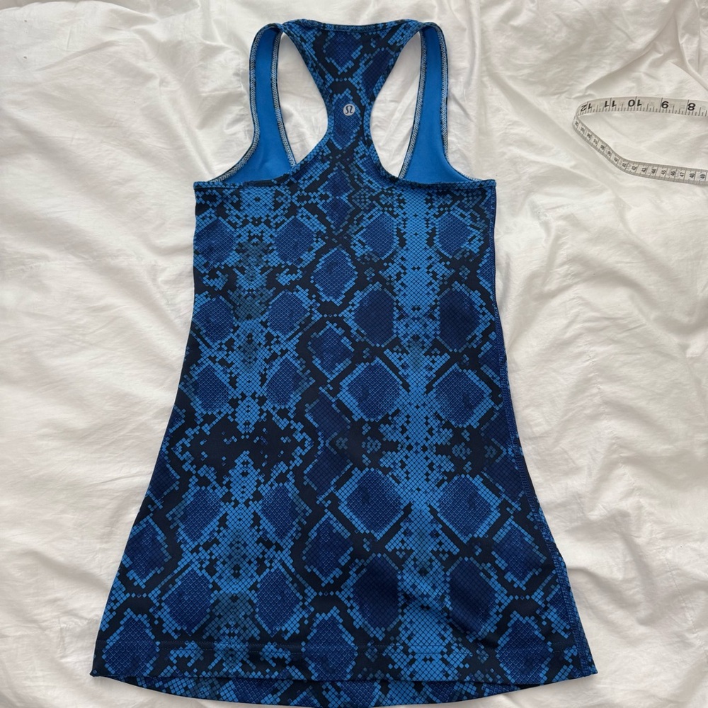 Lululemon Blue Snake Print Racerback Tank Top